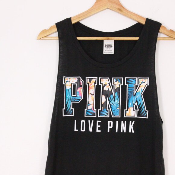 *PINK Victoria's Secret Women's Black and Blue Vest - Picture 4 of 5